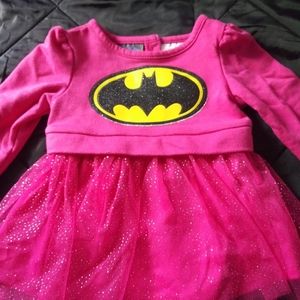 Girls pink sparkle Batman dress 3-6 months